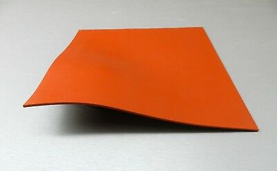 Silicone Rubber Sheet High Temp Solid Red/orange Commercial Grade 10x10x1/8" Sq.