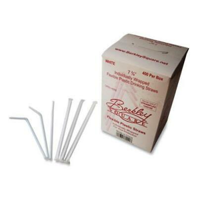 Berk Brands 1245100 Individually Wrapped Straws, 7.75", White, 400/box