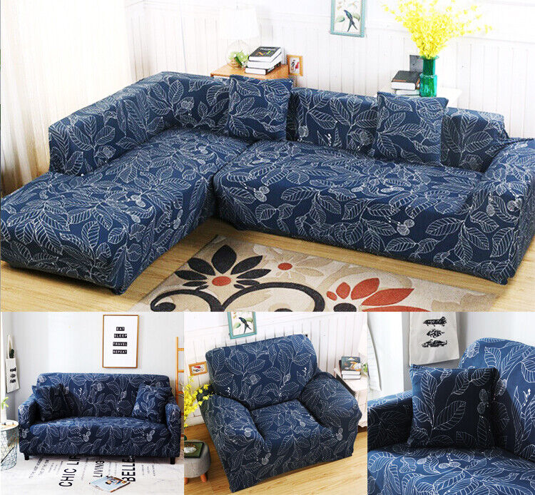 1-4 Seater Slipcover Solid Color Sofa Covers Stretch Couch Furniture Protector