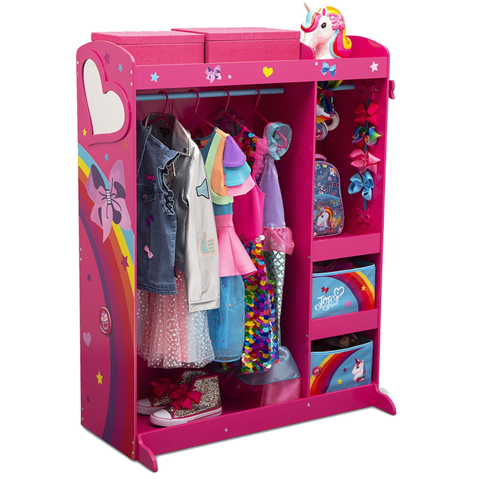 Dress & Playboutique Pretend Play Costume Storage Wardrobe Kids Mirror & Shelves
