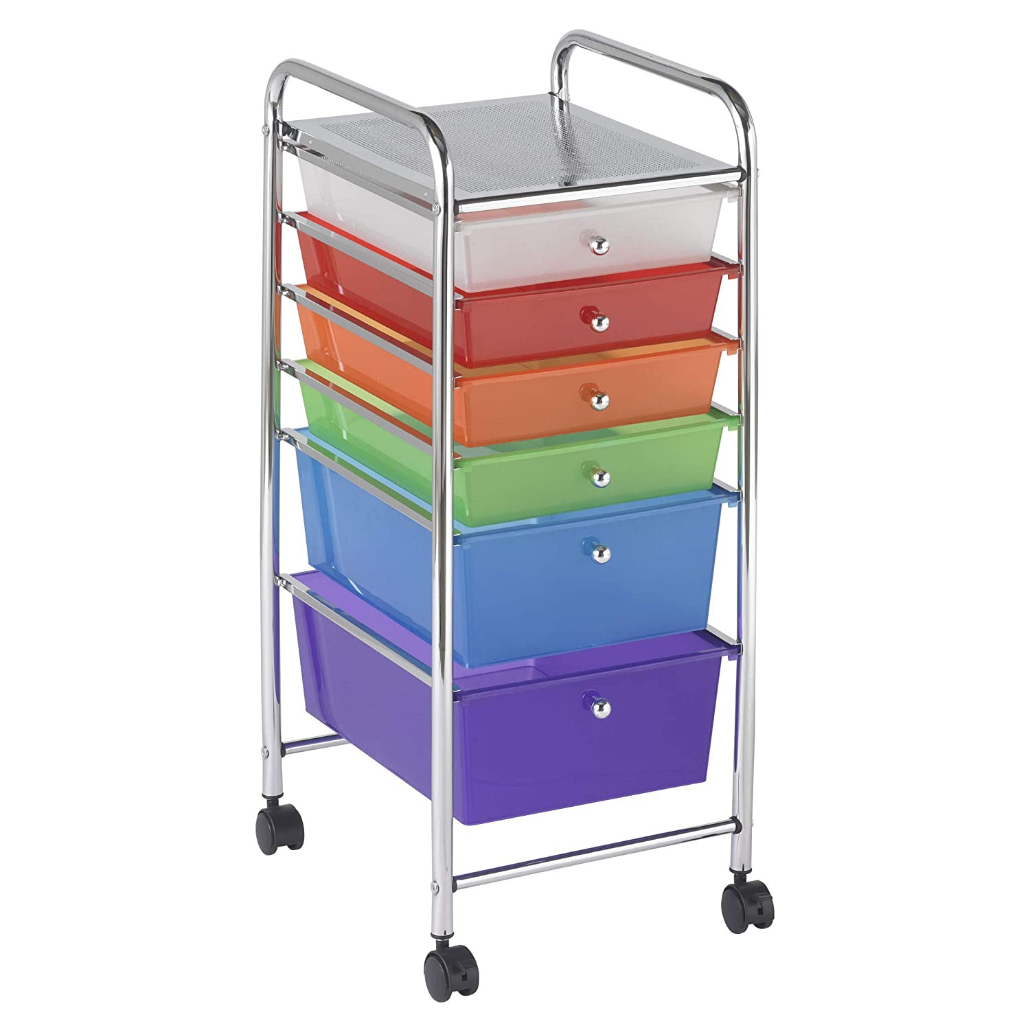 -elr-20102- 6-drawer Mobile Organizer, Assorted Colors