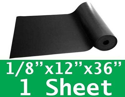 1/8" Thick Neoprene Rubber Sheet 12" X 36" Solid Long Black 60 Duro Free Ship