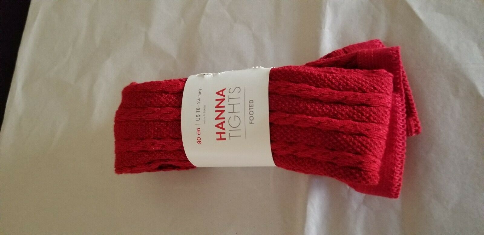 Nwt Hanna Andersson  Footed Tights Red 18-24 Months