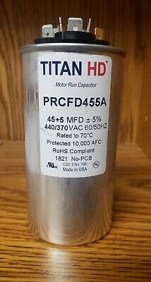 Titan Hd Round Run Capacitor Prcfd455a 45/5 440-370v  Hvac Made In Usa