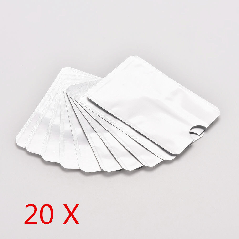 20x For Rfid Secure Protector Blocking Id Credit Card Sleeves Holder Case Sky-y-