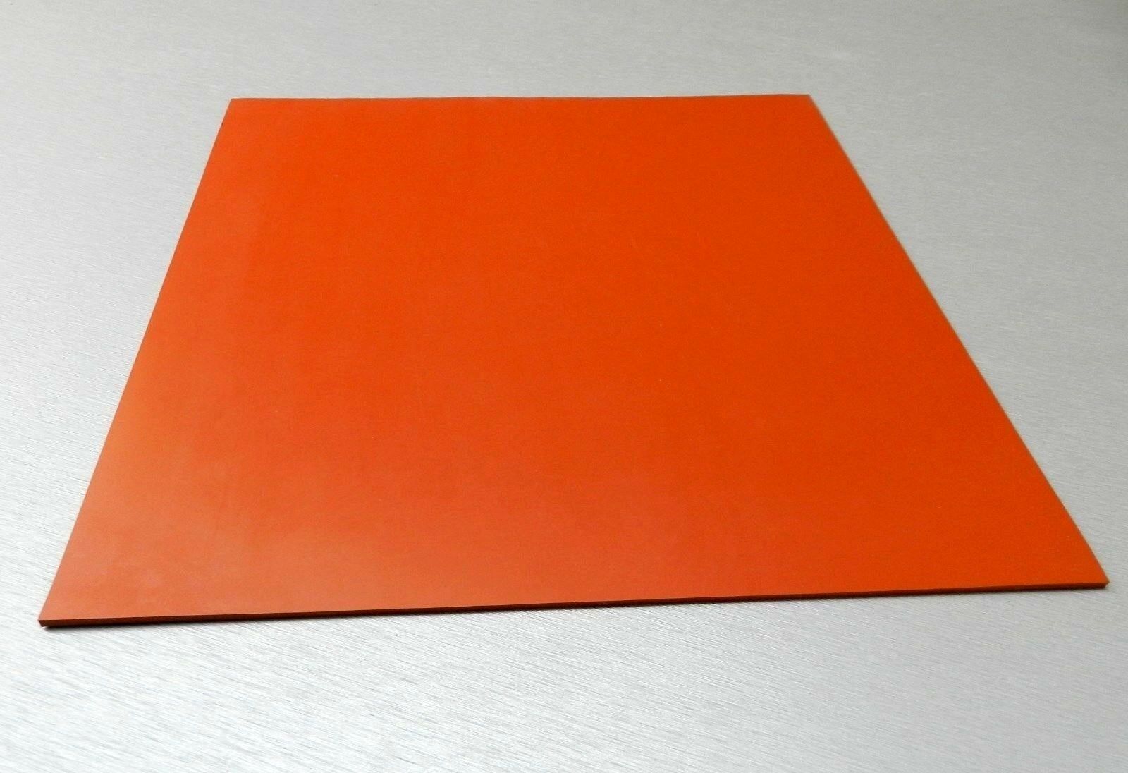 Silicone Rubber Pad Sheet High Temp Solid Red/orange Commercial Grade 8x8 X 1/8"