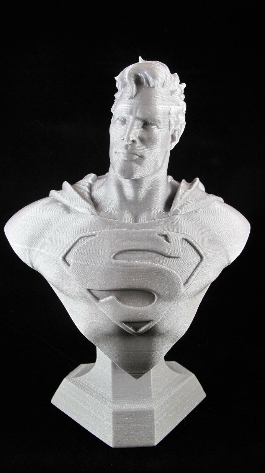 3d Printed Superman Bust - 9" Tall - Silver