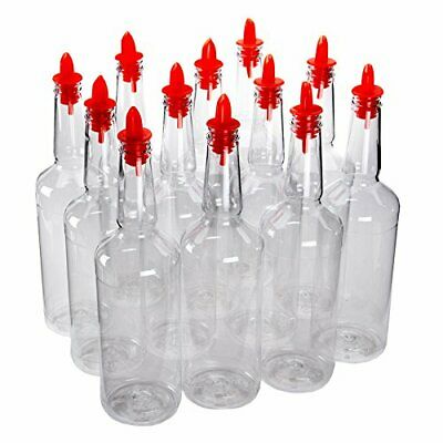 Dozen (12) Plastic Long Neck Bottles With Pourer